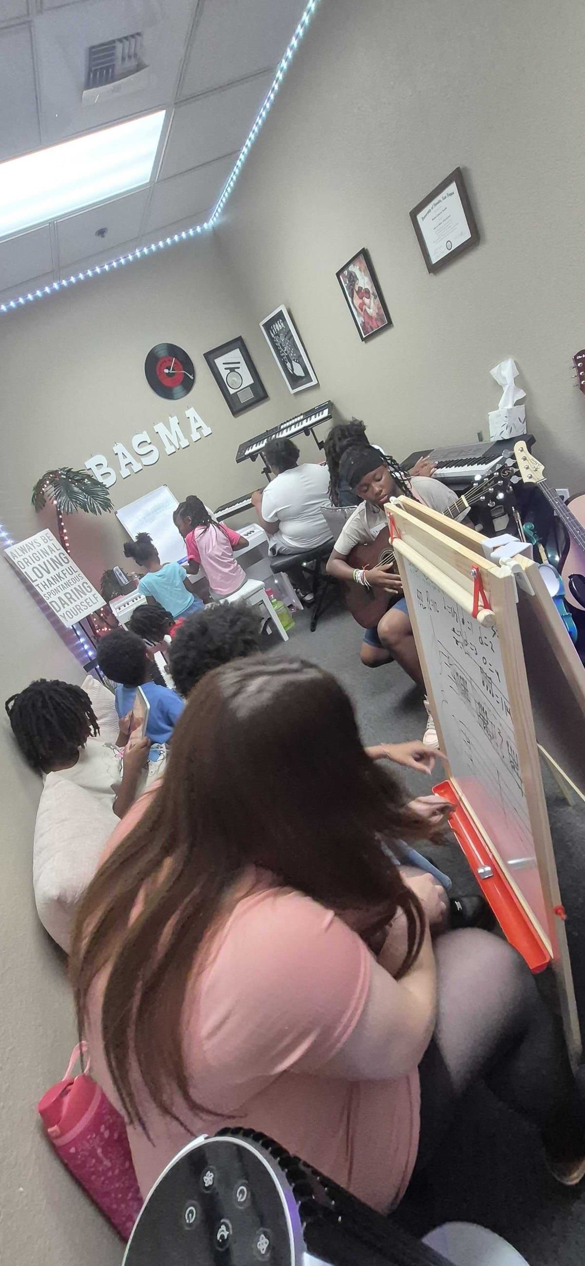 Full group music class in session